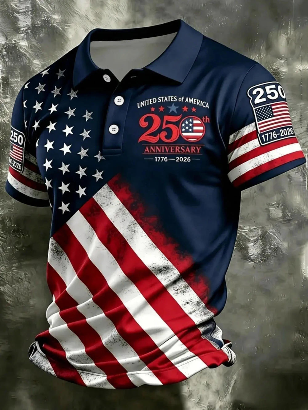 Men's Patriotic Flag Polo Shirt