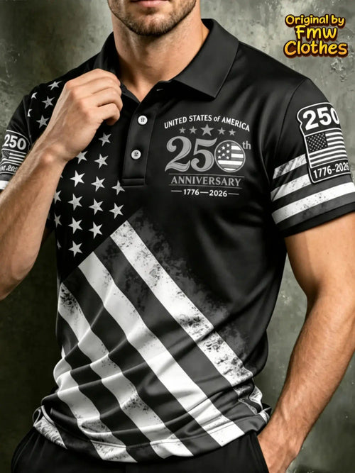Men's Patriotic Flag Polo Shirt