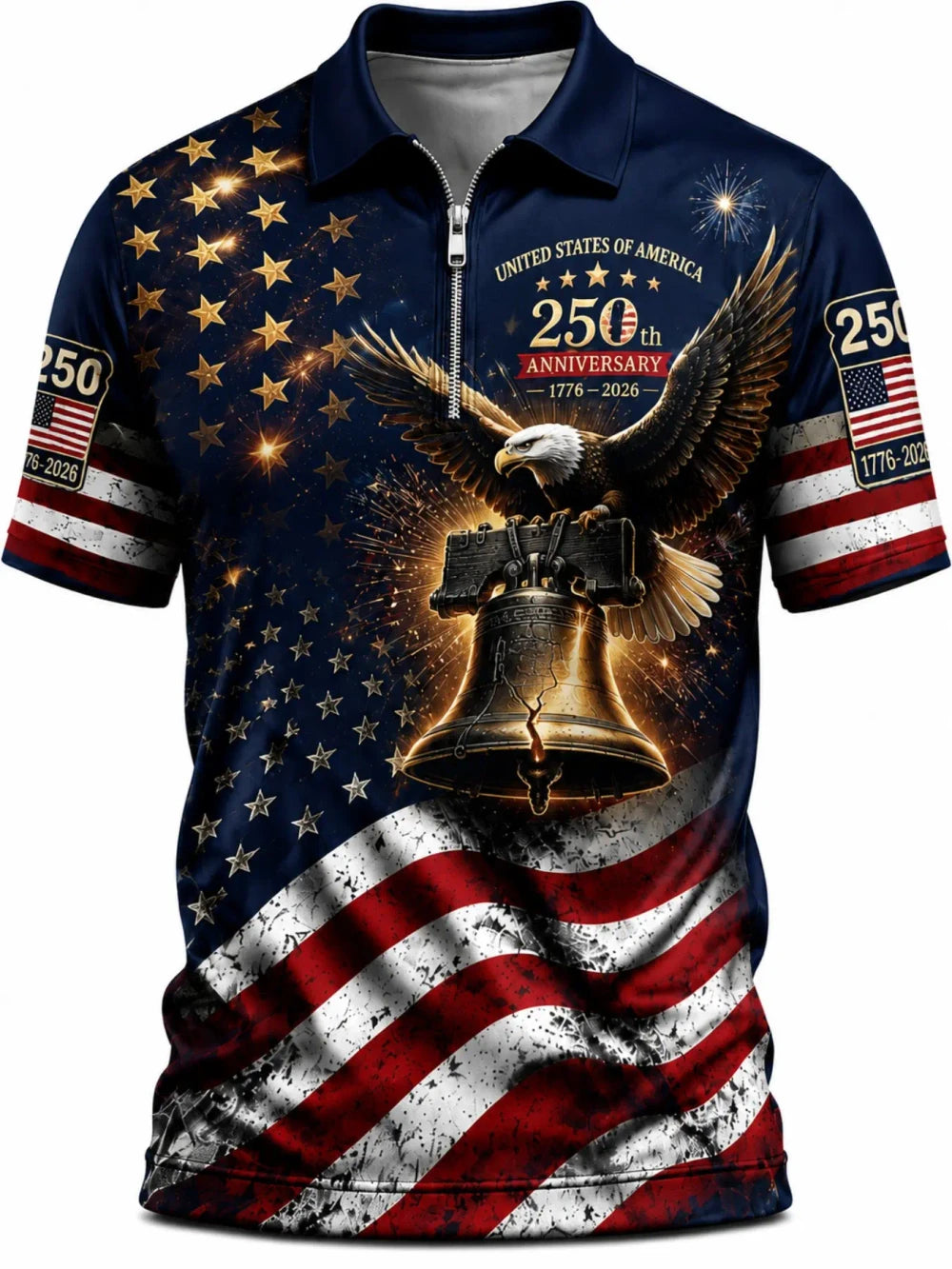 Men's Patriotic Flag Polo Shirt