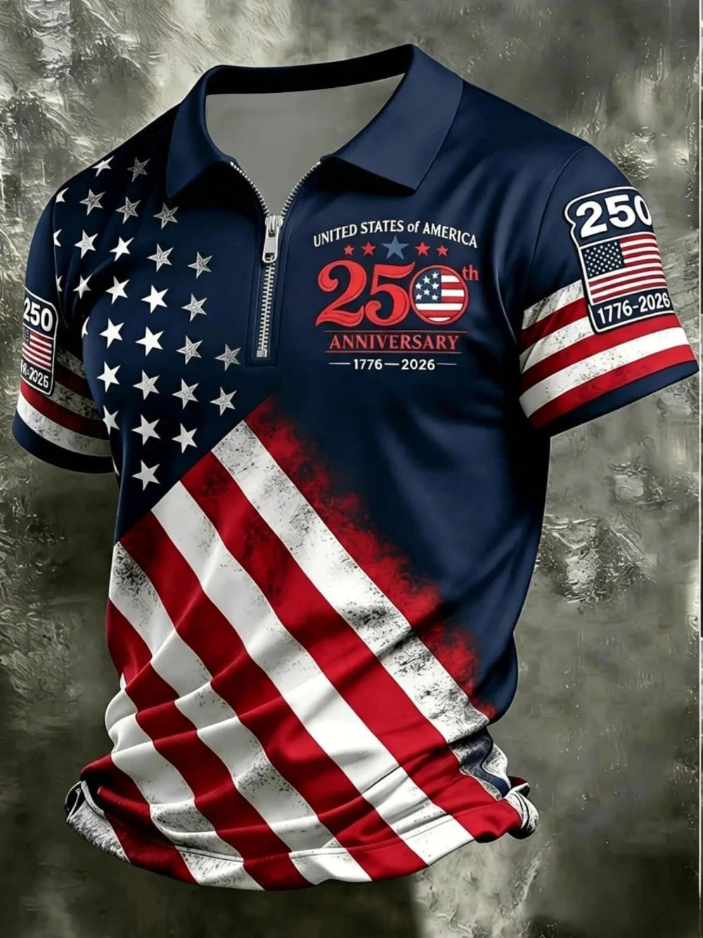 Men's Patriotic Flag Polo Shirt